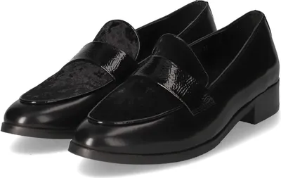 Produktbild von Kaerlek Damen Loafer/ Slipper Schwarz Leder Synthetik MixGröße:40