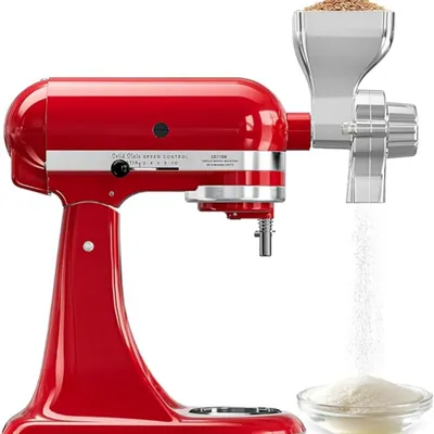Produktbild von Getreidemühlenaufsatz für KitchenAid Mixer,12 Ebenen Mehlmühle Zubehör,zum Mahlen von Weizen, Mais, Hafer, Buchweizen, Hirse und anderem Getreide