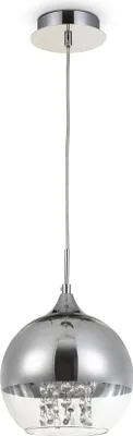 Zdjęcie produktu dla Lampa wisząca FERMI nikiel-transparentna 1xE27x60W szkło wym:96x20x20cm IP20 Maytoni