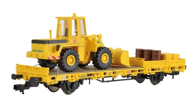 Produktbild von Kibri 26274 - H0 Niederbordwagen mit Radlader GleisBauund Ladegut, Fertigmodell - Neu