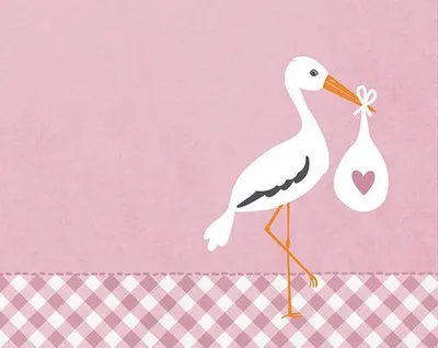 Produktbild von RP 20 Servietten Love Stork pink - Storch mit Baby pink 33x33cm