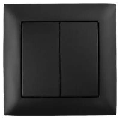 Productafbeelding van Dubbele Schakelaar Toolight Oste Jnh007-W + Frame Black