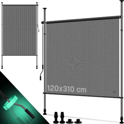 Produktbild von KESSER® Klemmmarkise Senkrechtmarkise außen Ausziehbar & Blickdicht | Vertikalmarkise mit Handkurbel ohne Bohren | Balkon-Sichtschutz & Windschutz für Garten & Terrasse Wasserfest