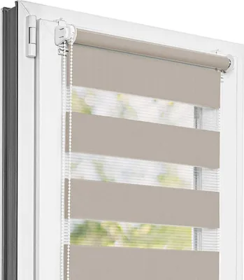Produktbild von Estika Doppelrollo Klemmfix - 100 x 150 cm - Taupe - Duo Rollo ohne Bohren