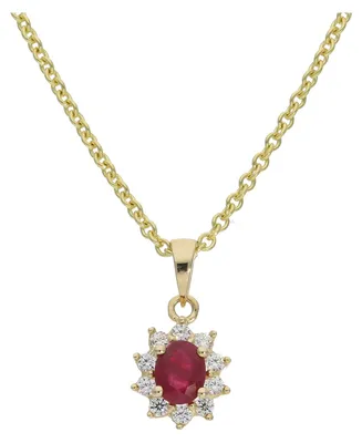 Produktbild von Rubin Kettenanhänger Gold 333 Zirkonia JL10-02-2912 JuwelmaLux