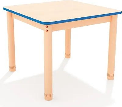 Produktbild von Happy Kidz Tisch Standard "Happy Classic" 75 x 75 cm, variable Höhe, farbige Kante Farbe: blau 201100500-variabel-blau