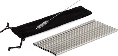Zdjęcie produktu dla słomki rurki wielorazowe metalowe eko x10 czyścik
