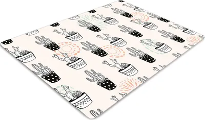Produktbild von Stuhlunterlage Bürostuhlunterlage 120 cm x 90 cm Bodenmatte Bürostuhlunterlage - Kakteen von Töpfen