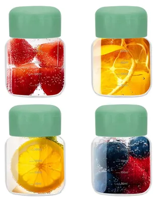 Image de Lot de 4 bouteilles en verre de 300 ml avec bouchon