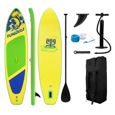 Image de Planche de SUP gonflable Funwater & paddleboard 350 × 87 × 15 cm, extra-large et stable, capacité de charge jusqu'à 205 kg, sac à dos et pagaie inclus
