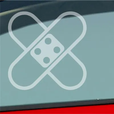 Produktbild von Auto Aufkleber Pflaster Tuning Crash Medizin 10x10 cm Milchglas Sticker Heckscheibenaufkleber