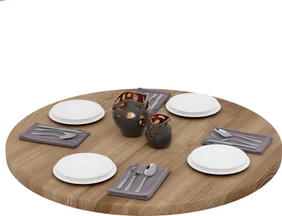 Produktbild von LAMO Manufaktur Tischplatte rund 100 cm aus Naturholz | Holzplatte für Esstisch, Küchentisch, Bistrotisch | Stärke: 40 mm | Farbe: Nussbaum