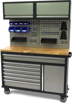 Produktbild von 136 cm Professionelle Handarbeitsplatz mit Kastenwand und Zubehör