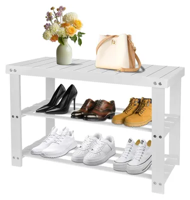 Image de Banc à chaussures avec étagère à 3 niveaux