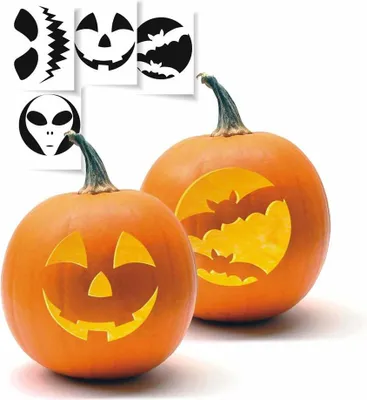 Zdjęcie produktu dla Szablony do dyni halloweenowej 10szt.