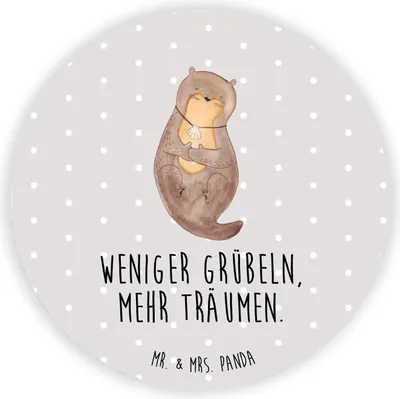 Produktbild von Mr. & Mrs. Panda magnet Otter Muschel - Grau Pastell - Geschenk, Kühlschrankmagnet, Positiv, pinnwand, für kühlschrank, Büro, Träumen, Optimistisch, pinwand, fotos