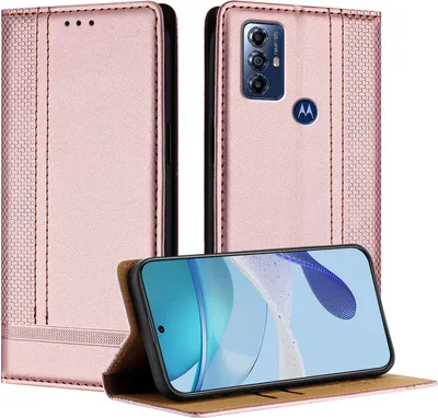 Produktbild von Handyhülle für Motorola Moto G Play 2022 Leder Flip Klappbare Schutzhülle mit Standfunktion Pink