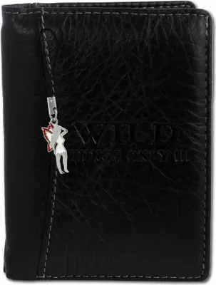 Zdjęcie produktu dla Wild Things Only portfel na zatrzaski czarna skóra OPJ113S