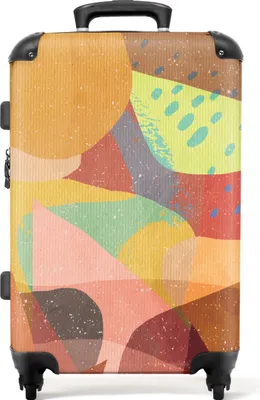 Produktbild von NoBoringSuitcases.com® Großer Koffer - Abstrakt - Kunst - Regenbogen - Pastell - Kombinationsschloss TSA - Hartschalen Trolley 4 Rollen - 72 liter - Reisekoffer - 66 cmKoffer Mittelgroß 67x43x25 cm, 72L,