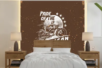 Obrázek produktu pro MuchoWow® Fototapety do obývacího pokoje nebo ložnice tapety vinylové motivy tapety Vintage - Motocykl - Design 350x350cm