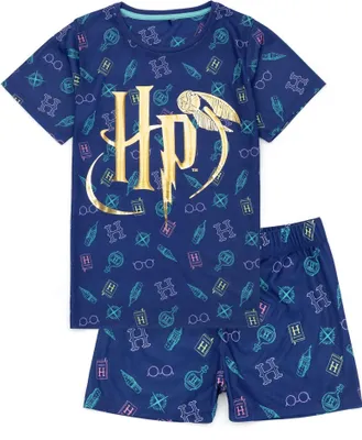 Produktbild von Harry Potter - Schlafanzug mit Shorts für Kinder NS7559 (158-164) (Blau)