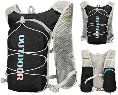 Produktbild von Trinkrucksack 12 Liter – Laufrucksack – Atmungsaktives Netz – Reflektierende Streifen – Leicht – Langlebig – Laufrucksack