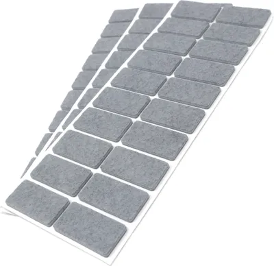 Produktbild von Adsamm® | 60 x selbstklebende Filzgleiter / Grau / 20x40 mm / rechteckig / Möbelgleiter aus Filz mit 3.5 mm Stärke