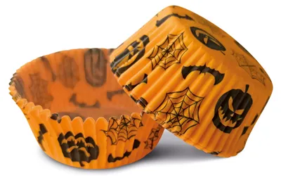 60 Backförmchen aus Backpapier, Ø 7 x 2,6 cm, Halloween