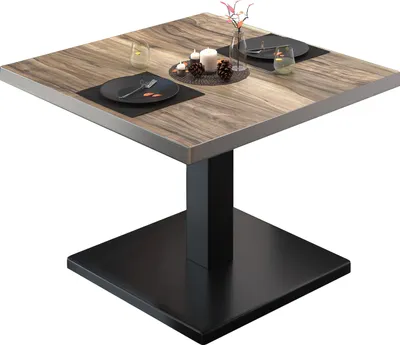 Produktbild von BM | Bistro Loungetisch | B:T:H 70 x 70 x 41 cm | Sheesham / Schwarz | Bistro Tisch Loungetisch