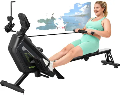 Zdjęcie produktu dla Wioślarz, 16 regulowanych poziomów oporu, nośność 160 kg, wyjątkowo cicha praca, kompaktowa konstrukcja, ergonomiczna długość szyny 1150 mm