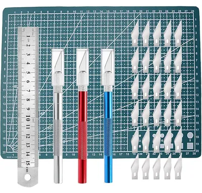 Produktbild von Bastelmesser Set mit 20 Ersatzklingen, Cuttermesser Hobbymesser für DIY Art Work