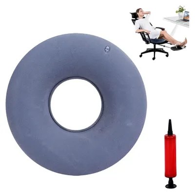 Produktbild von Sitzring nach Operationen & Hämorrhoiden Sitzkissen – Orthopädisches Ringkissen mit Pumpe für Schwangerschaft, Steißbein, Ischias & Dekubitus | Medizinisches Donut Kissen zur Schmerzlinderung, Grau