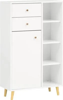 Obrázek produktu pro Skříň Highboard Möbelpartner Bjarne bílá 60,2 x 113,4 x 33,05 cm