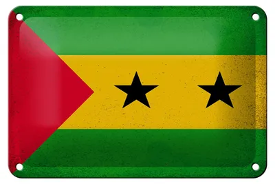 Produktbild von Blechschild Flagge São Tomé und Príncipe 18x12cm Vintage Dekoration
