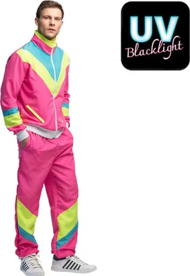 Produktbild von Trainingsanzug "Retro Man" für Herren | Neonrosa - UV Größe: M