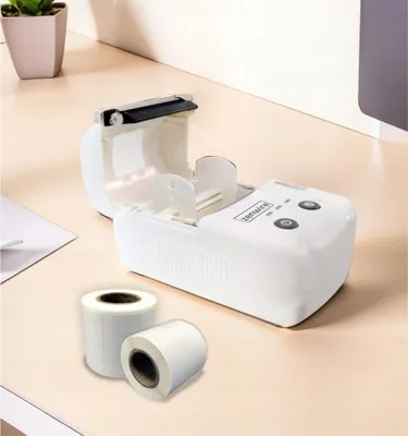 Produktbild von Mini-Drucker - Drucker für Etiketten und Aufkleber - tragbar - Thermodrucker - Bluetooth USB-C - mit integriertem 1500-mAh