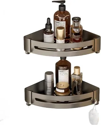 Produktbild von Eckendusche-Ablage mit Haken, klebend, Bad-Organizer