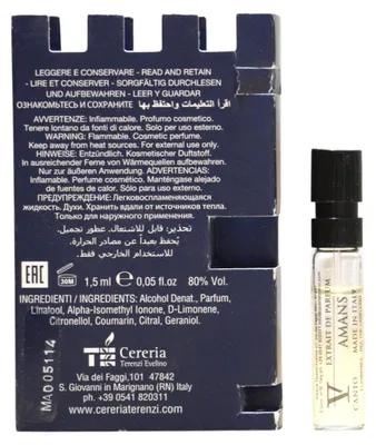 Productafbeelding van V Canto, Amans, parfumextract, uniseks, 1,5 ml flesje