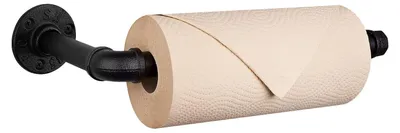 Industrieller Toilettenpapierhalter, Wandmontage, 13 Zoll, Schwarz