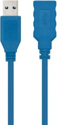 Image de Câble USB 3.0 A mâle vers USB A femelle BLEU 2m