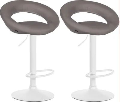 Produktbild von 2er Set Barhocker Olinda Stoff weiß - grau