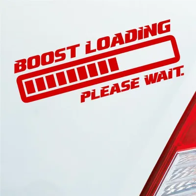 Produktbild von Auto Aufkleber Boost Loading Please Wait Tuning 15x5 cm Rot Sticker Heckscheibenaufkleber