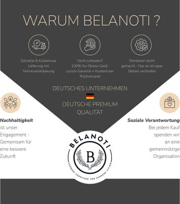 Belanoti Riviera Boxspringbett 180x200 Eiche 7-Zonen Taschenfederkern Matratze inkl Visco Topper Bett 180x200 in der Farbe Anthrazit H2/H3 Polsterbett Hotelbett mit Massivholz Eiche Massivholzbett
