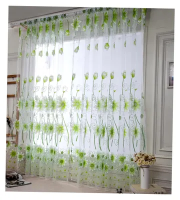Produktbild von Sonnenblumenmuster Wohnzimmervorhang 100 X 200 cm Hellgrün