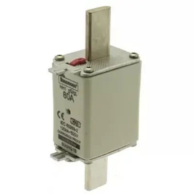 Immagine prodotto di Fusibile NH Eaton 80NHG1B con indicatore meccanico di intervento; calibro = 1; 80 A; 500 V; 3 pezzi