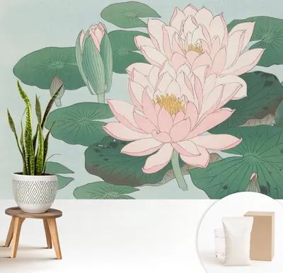 Produktbild von Fototapete  - 208x146 cm - Tapete - Wandtapete - Wandbilder  - Dekofolie - Tapete Folie - Wand - Dekoration - Wohnzimmer - Wasserlotus