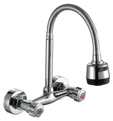 Produktbild von Küchenarmatur 360° Drehbar Wandmontage – Edelstahl Mischbatterie, Spültisch & Küche