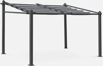Produktbild von sweeek - WANDPERGOLA 3X4M mit Schiebeleinwand - MURUM - Grau