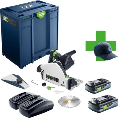 Obrázok produktu pre Festool TSC 55 KEB-Basic 100Y Limited Edition Akku Tauchsäge 18 / 36 V ( 2x 18 V ) 160 mm Brushless + 2x Akku 4,0 Ah + Ladegerät + Systainer