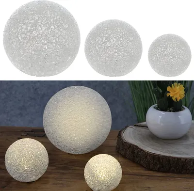Produktbild von LED Leuchtkugel 3er Set  Dekoleuchte Kunststoff  Ø15/10/8 cm Stimmungslicht